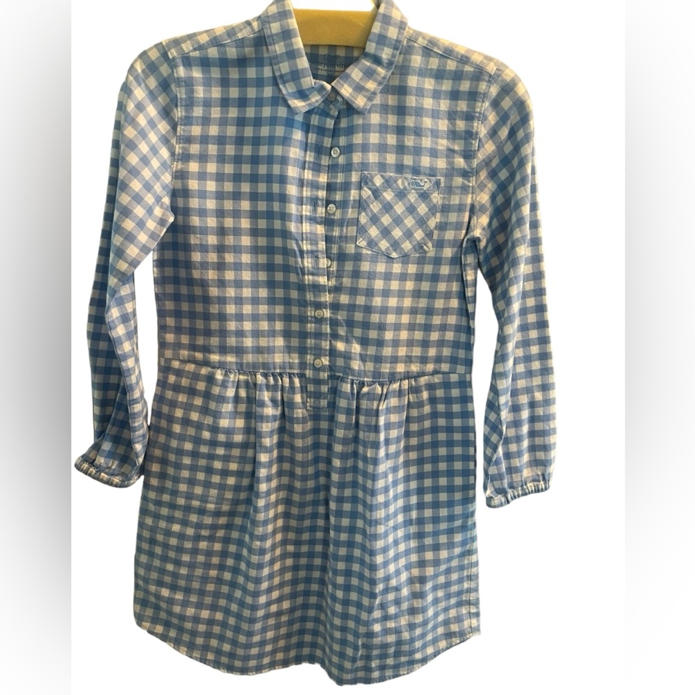 Vineyard Vines Girls Gingham Flannel Dress NWOT Size 12